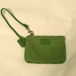 Coach Signature Skinny Small Wristlet - Lime Green